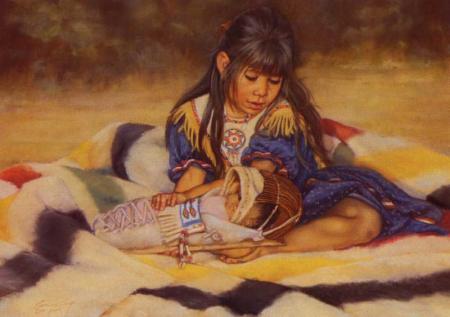 Petite fille indienne et bébé indien